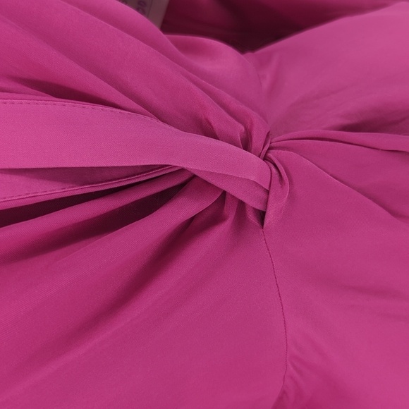 NEW Zara Satin Twist Shirtdress Pink M retro preppy Business casual barbiecore - Picture 4 of 14